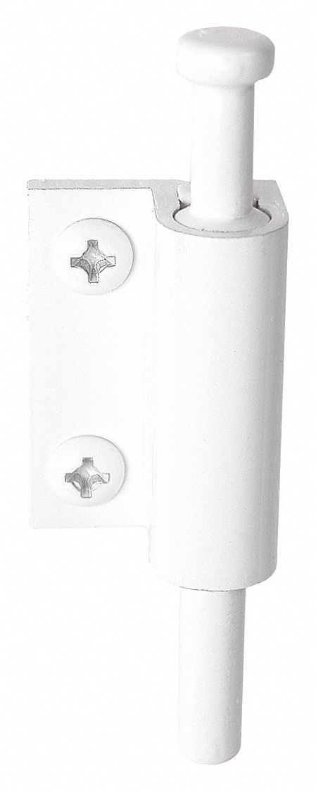 Sliding Door Lock: 7/8 in Lg, 7/8 in Wd, 2 in Ht