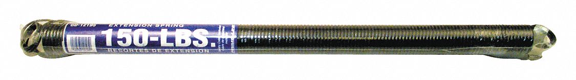 Garage Spring: Carbon Steel, 0.172 in Wire Dia, 1 5/16 in Outside Dia, 150 Coils