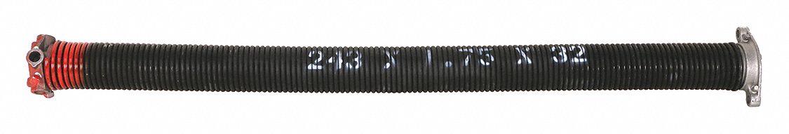 Garage Spring: Steel, 0.243 in Wire Dia, 2 1/4 in Outside Dia, 180° Deflection Angle