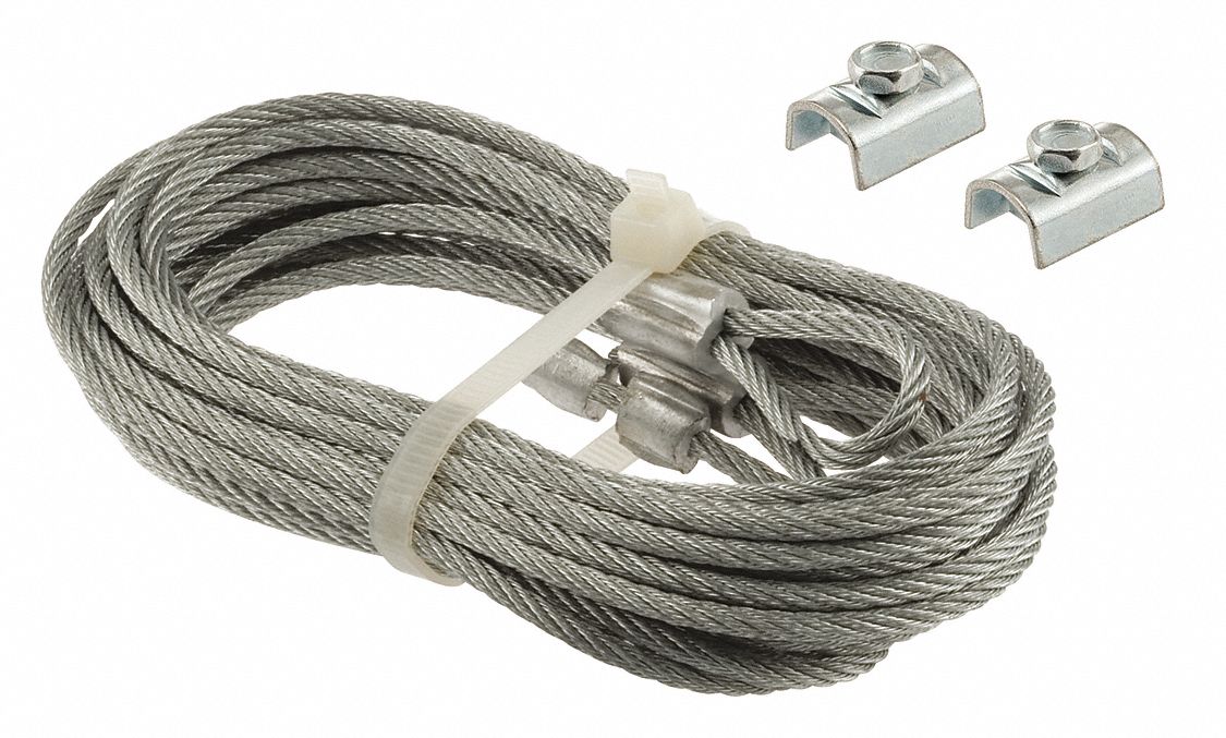 PRIMELINE Safety Cables, Steel, Galvanized, 1/8 in Length (In.), 104 in
