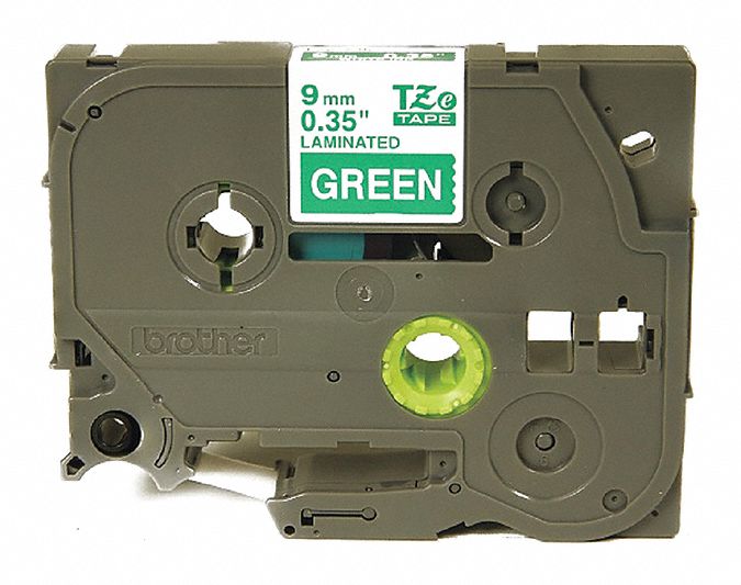 Combined Label and Ribbon Cartridge: 11/32 in x 26 1/4 ft, Polyester, Green (Gloss), Indoor/Outdoor