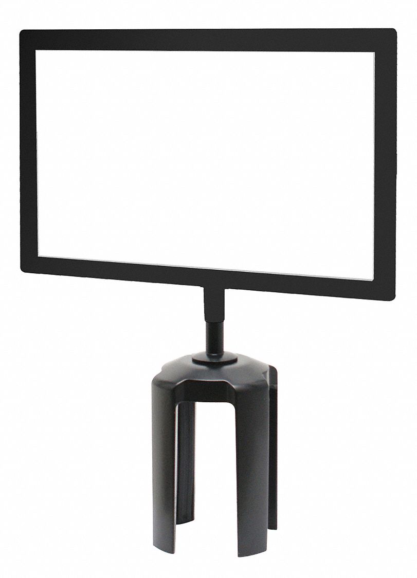 TENSABARRIER, Black, Sign Holder 54EE47FRAMEHDSC338511HDH Grainger