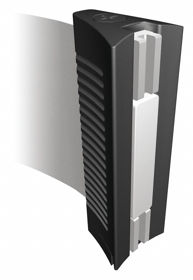 TENSABARRIER, Black, 2 in Overall Ht, Belt End 54EE51