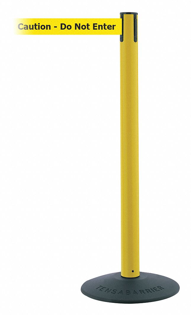 TENSABARRIER, PVC, Yellow, Barrier Post with Belt 54EE5587535MAX