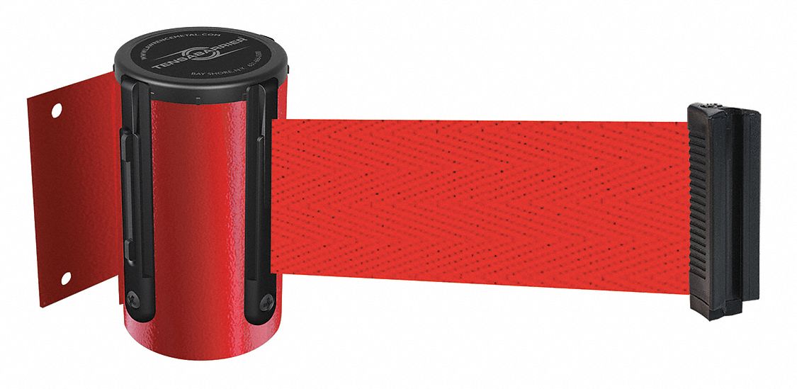 Barrier Post, Metal Post, Red Finish