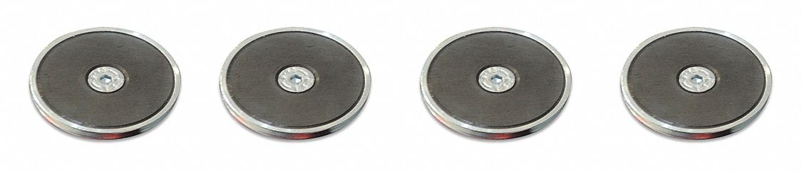 Wall Unit Magnet: Black, 1/2 in Overall Ht, Magnetic-Mount