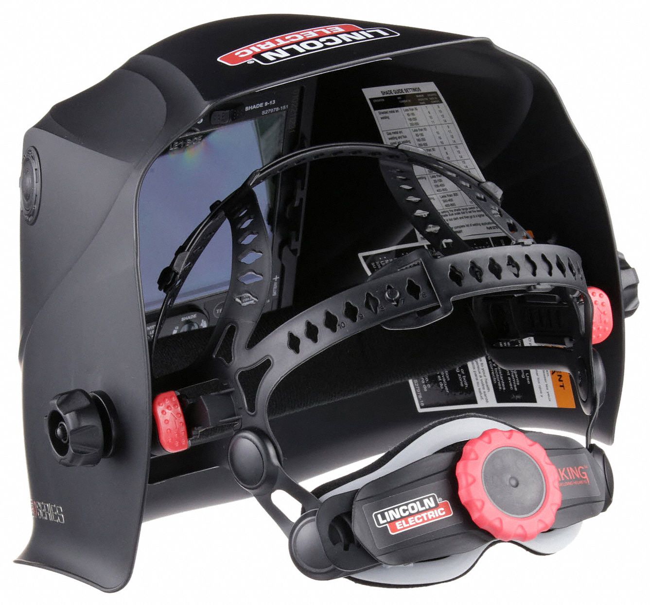 LINCOLN ELECTRIC Welding Helmet AutoDarkening, 4 Arc Sensors, Black