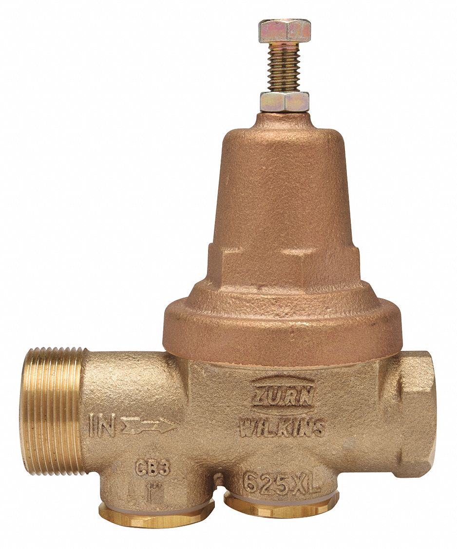 Water Pressure Reducing Valve: FNPT, 1 in Pipe Size, Cast Bronze, 25 psi to 75 psi, NPT
