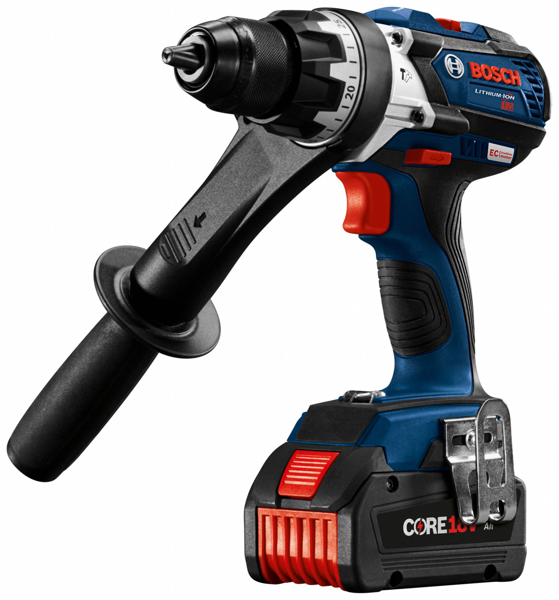 BOSCH Cordless Hammer Drill/Driver Kit, 18.0 V, 1/2 in Chuck Size, 0 to