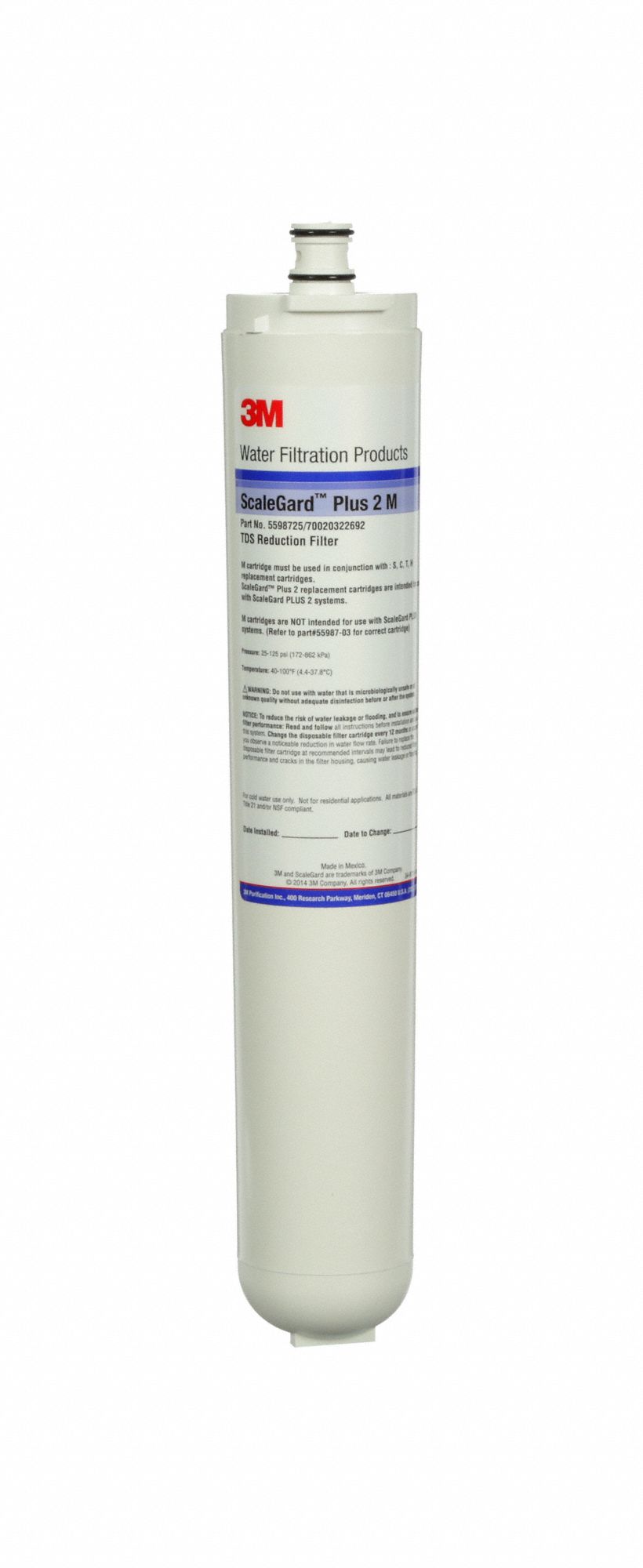 3M, 150 gpm, 150 gal, Quick Connect Filter 54EJ695598725 Grainger