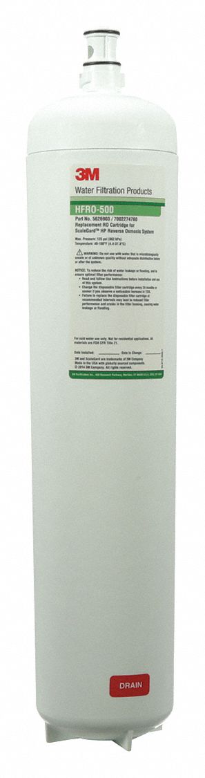 Quick-Connect Water Filter: 1, 050 gpd, 1, 050 gal, 28 in Overall Ht, 24 in Overall Dia