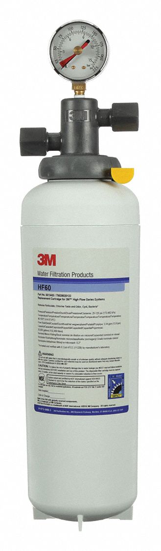 Water Filtration System: 0.2 micron, 3.3 gpm, 35, 000 gal, 17 5/8 in Overall Ht, 5 in Overall Dia