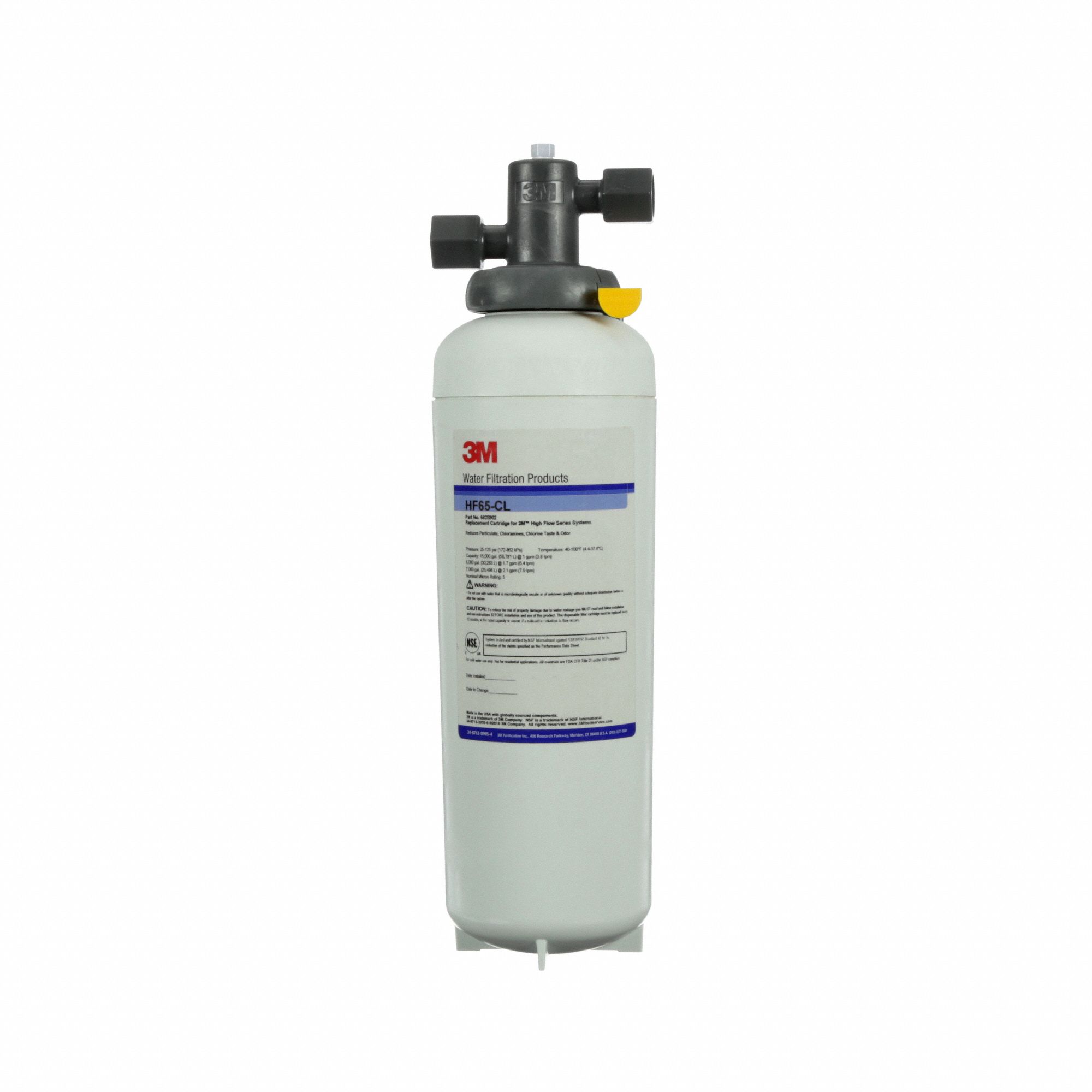 Water Filtration System: 5 micron, 2.1 gpm, 7, 000 gal, 15 7/8 in Overall Ht, 4 3/8 in Overall Dia