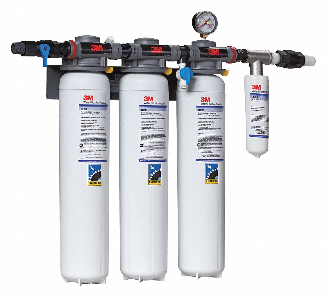 Water Filtration System: 0.2 micron, 15 gpm, NPT, 24 1/8 in Overall Ht, 162, 000 gal