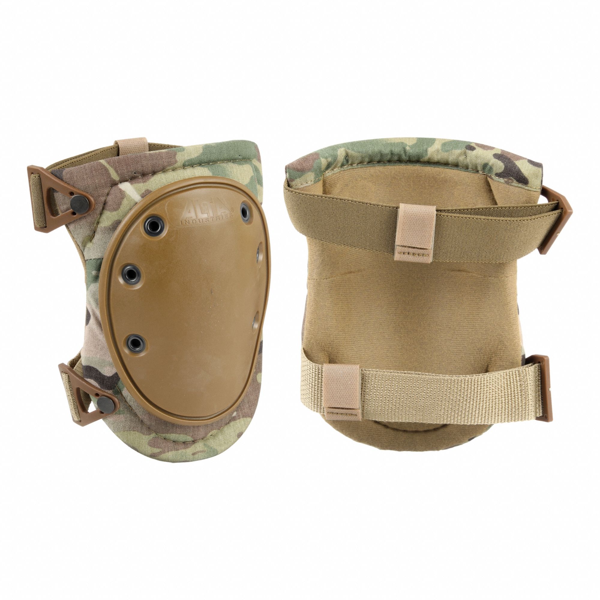 Knee Pad: Camouflage, Clip, 2 Straps, Fabric, Foam, 1 PR