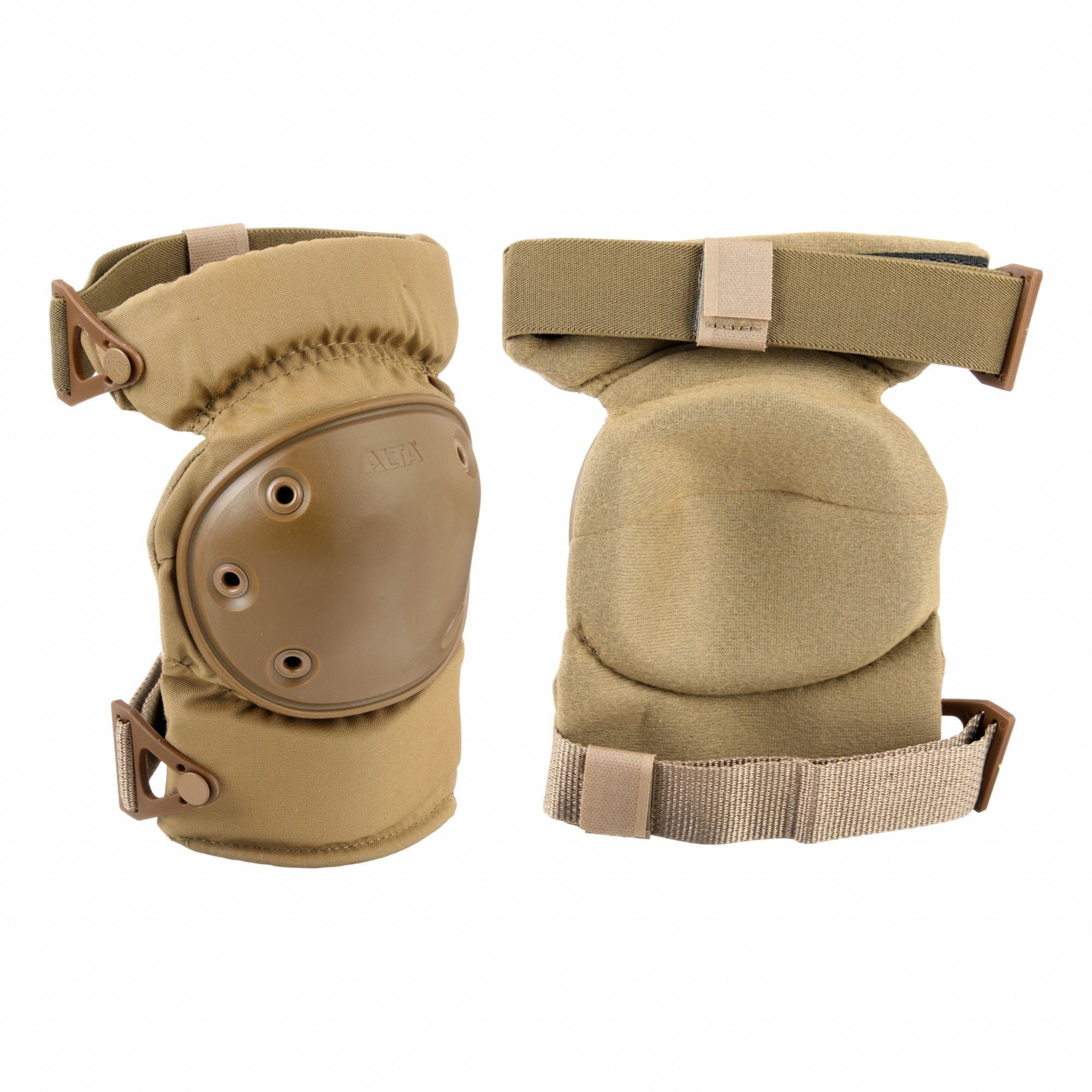 Knee Pad: Beige, Clip, 2 Straps, Fabric, Foam, 1 PR