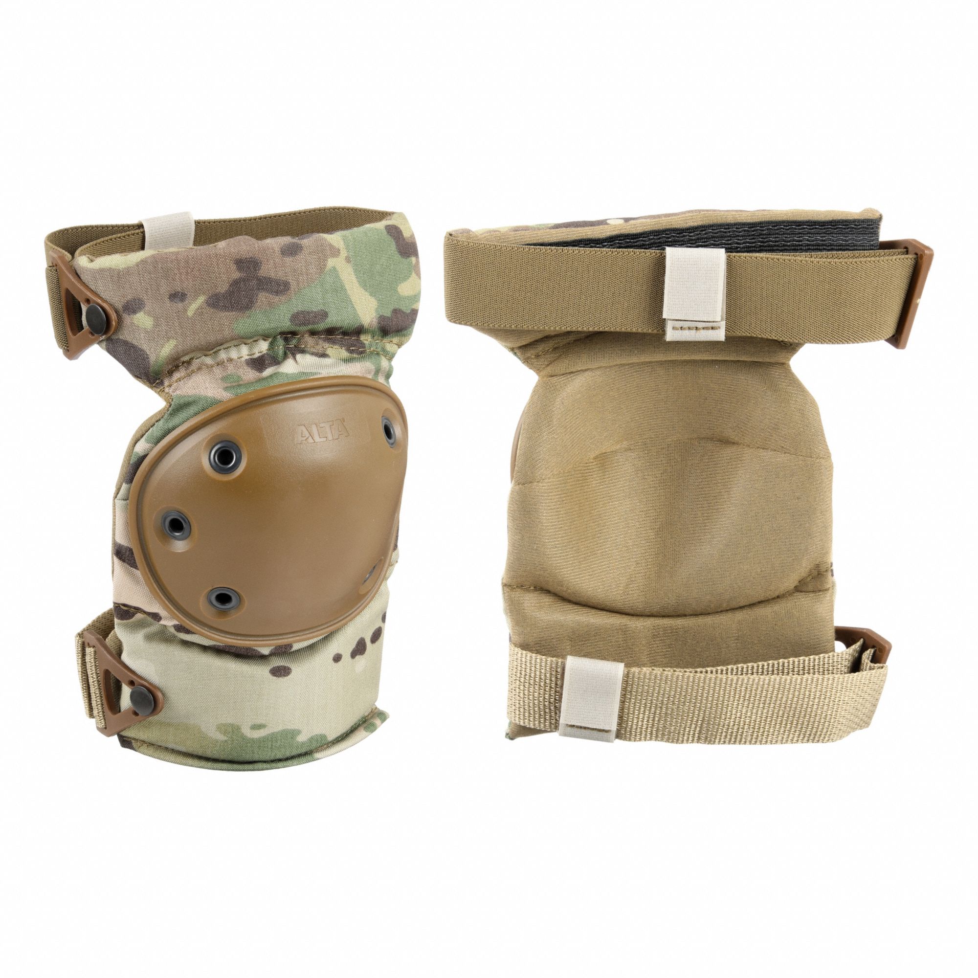 Knee Pad: Camouflage, Clip, 2 Straps, Fabric, Foam, 1 PR