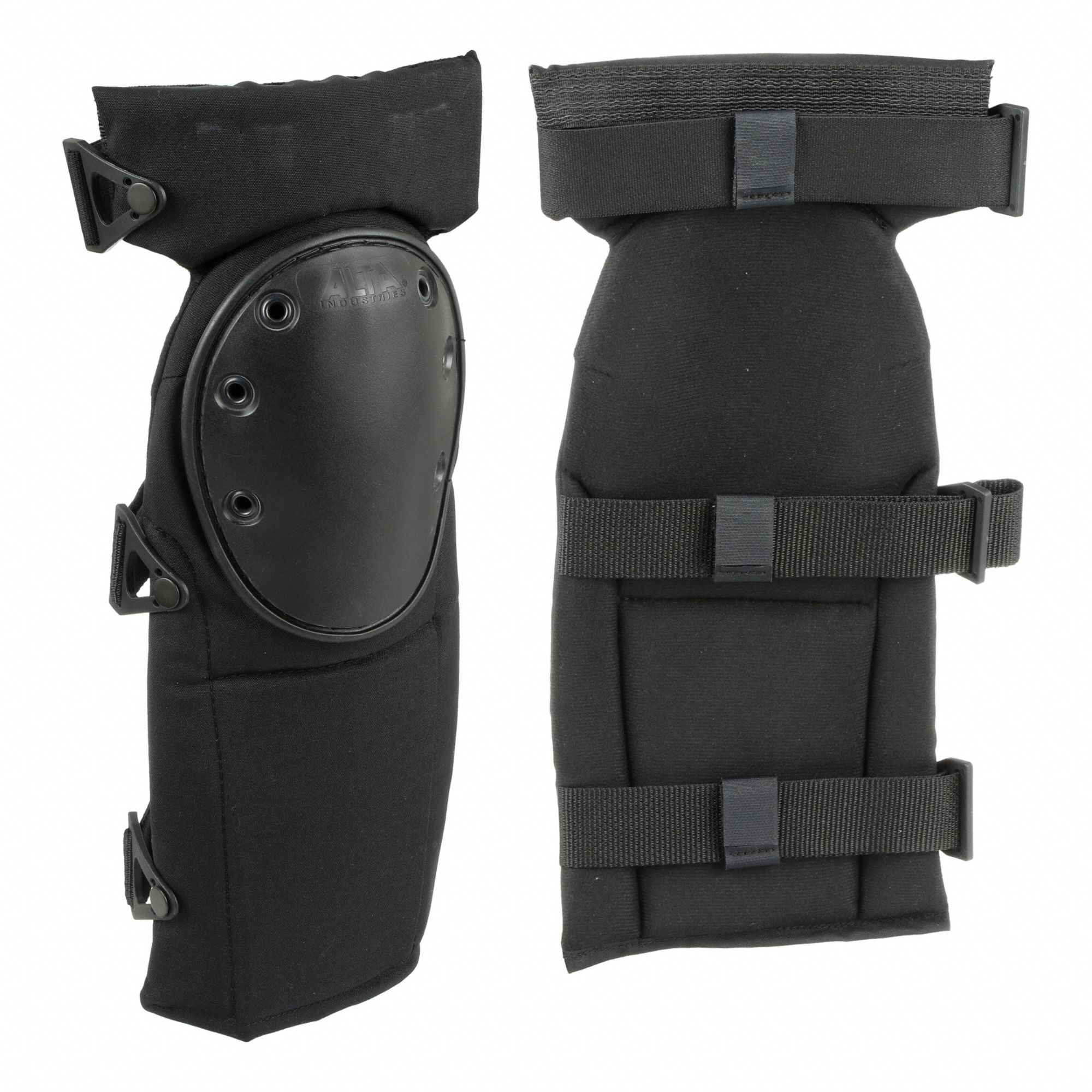 Knee Pad and Shin Guard: Black, Clip, 3 Straps, Fabric, Foam, 1 PR