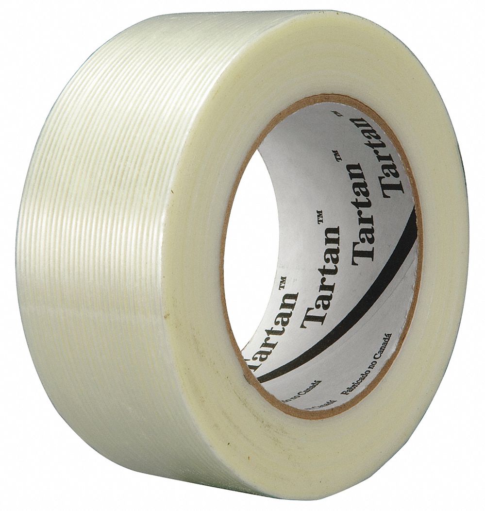 Filament Tape: Polypropylene, 3 in x 180 ft, 4 mil Tape Thick, Light Duty, 12 PK