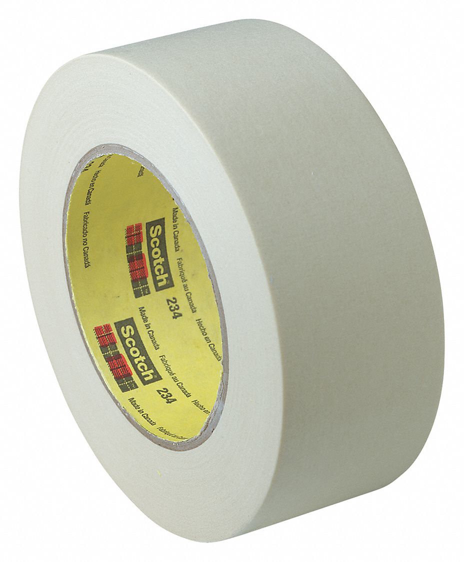 MASKING TAPE, ½ IN X 60 YD, 5.9 MIL THICK, INDOOR, RUBBER ADHESIVE, TAN, 234, 72 PK