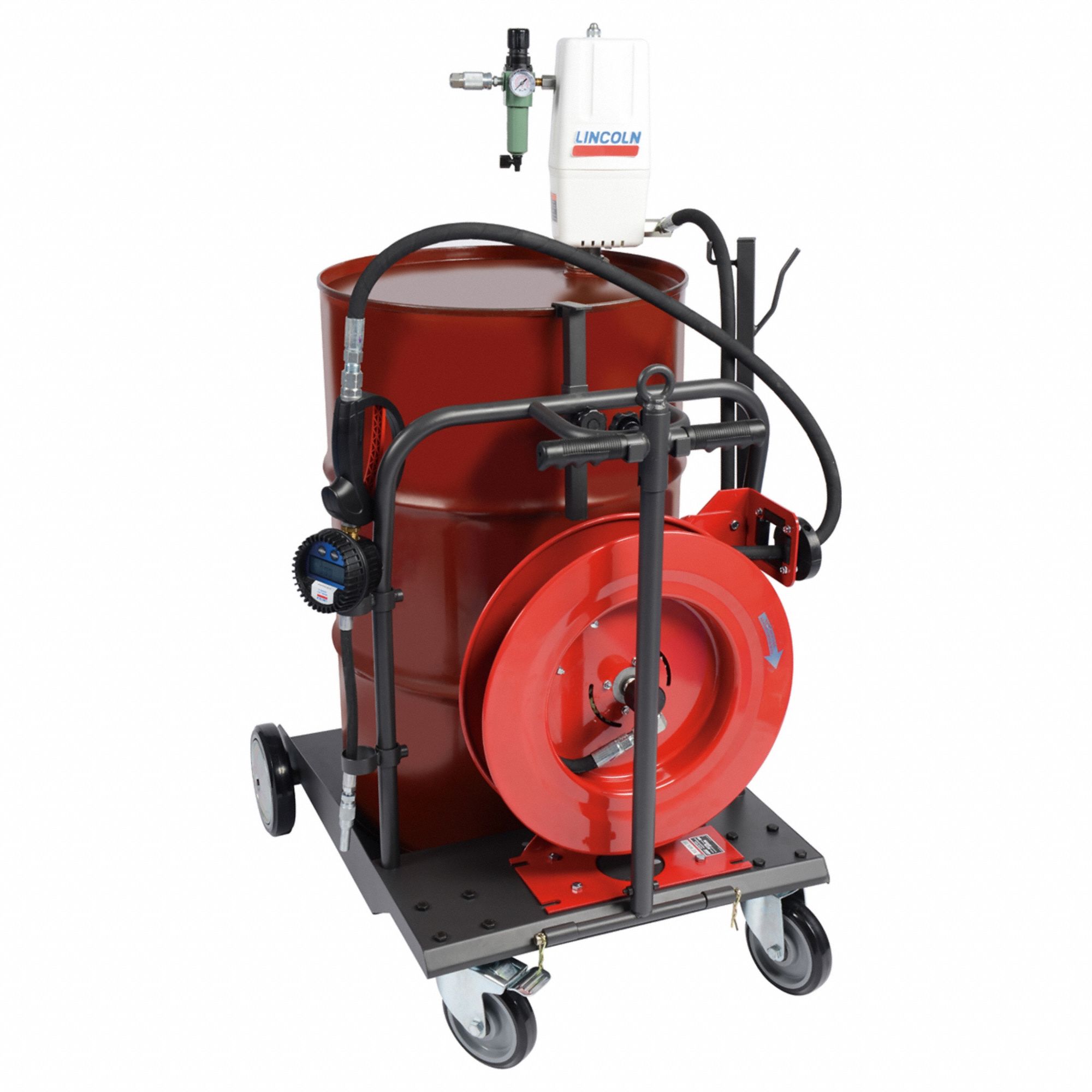 LINCOLN PORTABLE GREASE PUMP,400 LB/55 GAL DRUM - Air-Operated