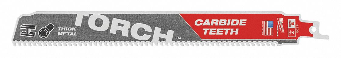 48-00-5502 Milwaukee Sawzall Torch Carbide Blades, 9 Length, 5 Pack