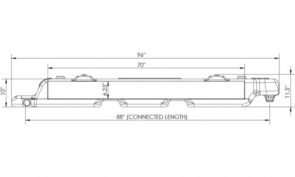 GRAINGER APPROVED 10 in x 96 in x 10 in, Orange 54FF20AB96OHIPLR