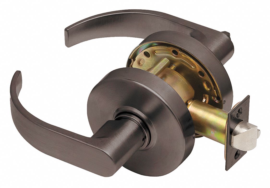 Door Lockset: Passage Lever Locksets, Bronze, ADA Compliant