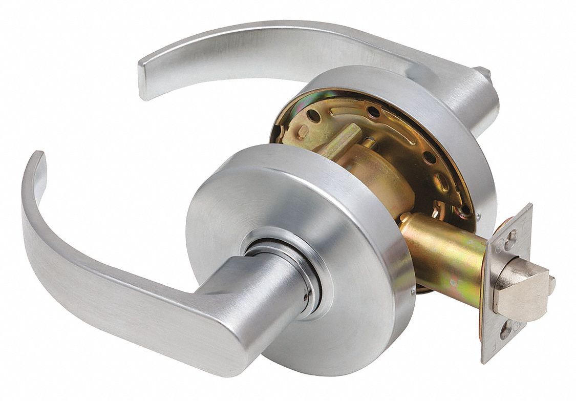 DEXTER Door Lever Lockset, Mechanical, Heavy Duty, Different, Satin