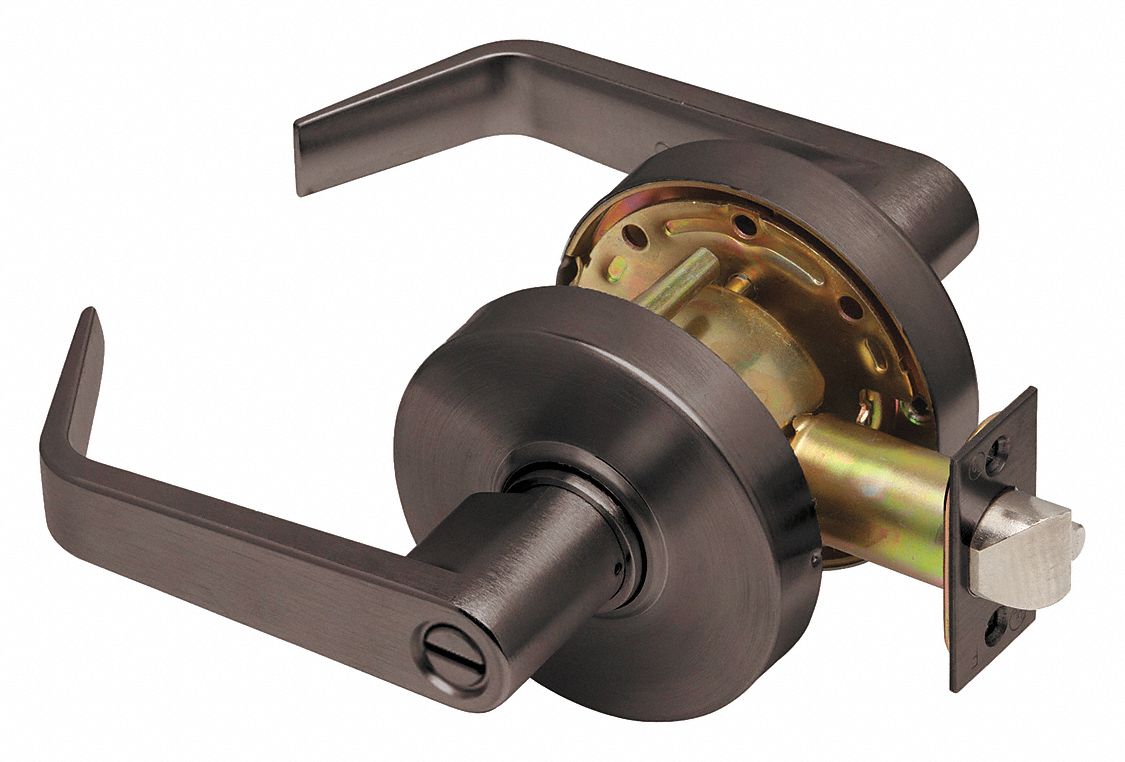 Door Lockset: Privacy Lever Locksets, Bronze, ADA Compliant