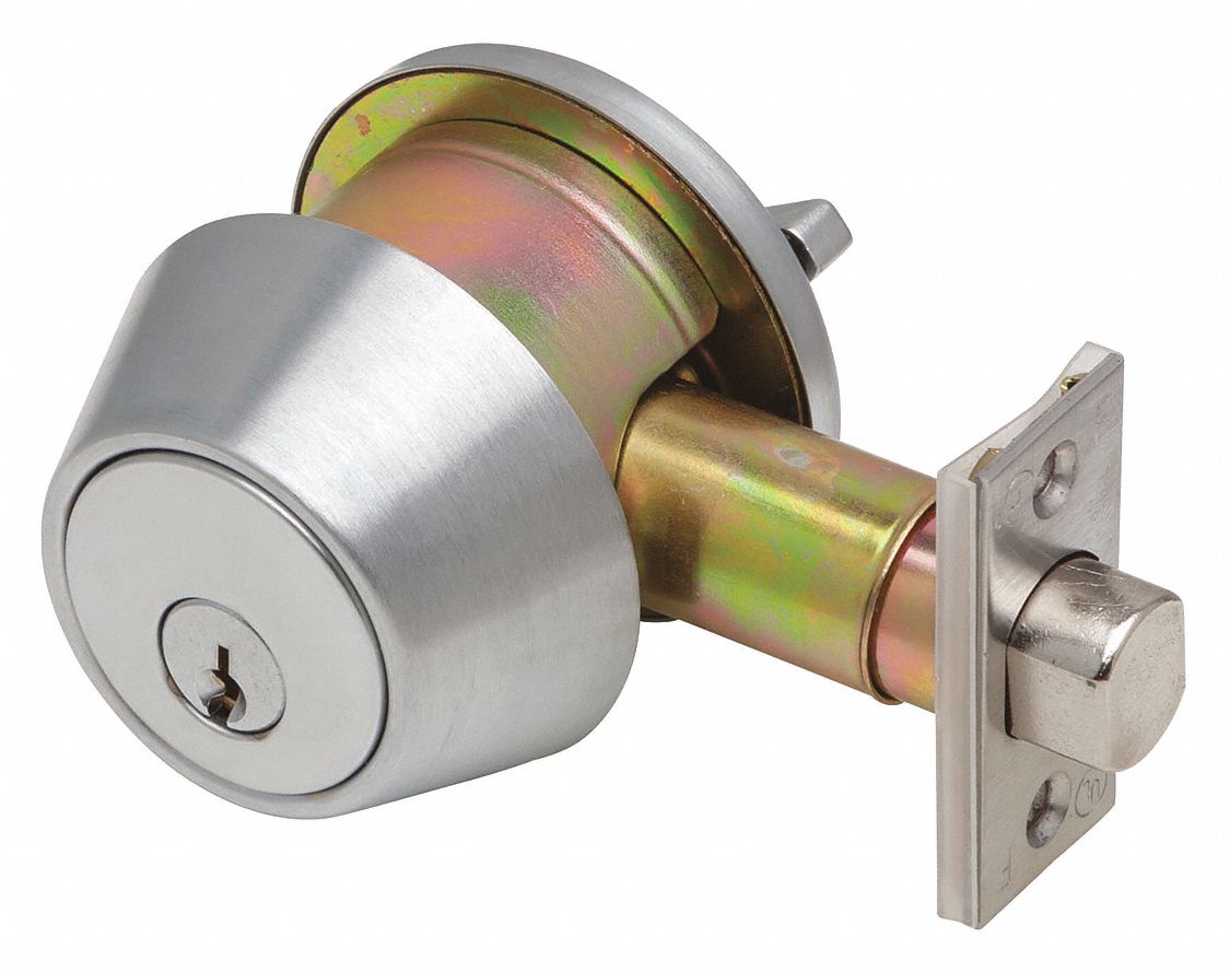 DEADBOLT LOCKS,SATIN CHROME FINISH