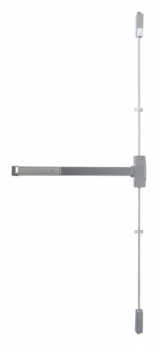 Surface Vertical Rod: 36 in Max Door Wd, Chrome