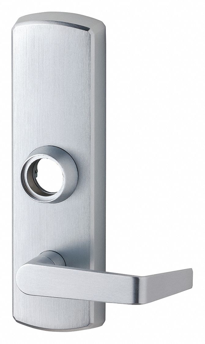 DEXTER, 48 in Max Door Wd, Chrome, Mechanical Exit Device Trim 54FG25