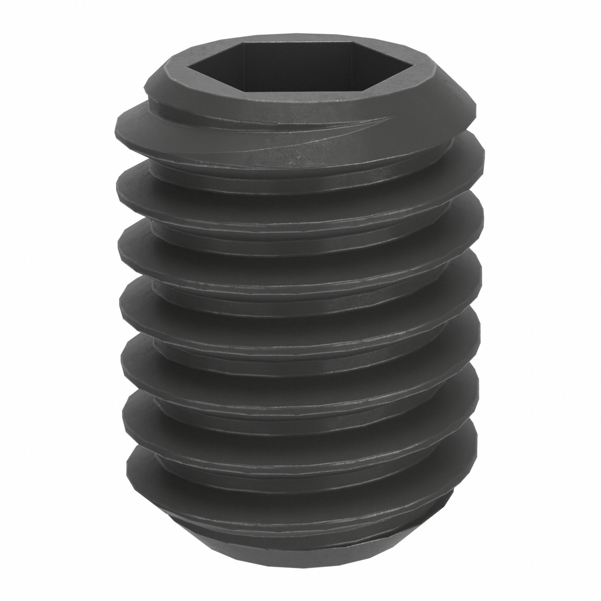 Socket Set Screw: M3 Thread Size, 4 mm Overall Lg, Flat pt, Steel, Black Oxide, Socket, 100 PK