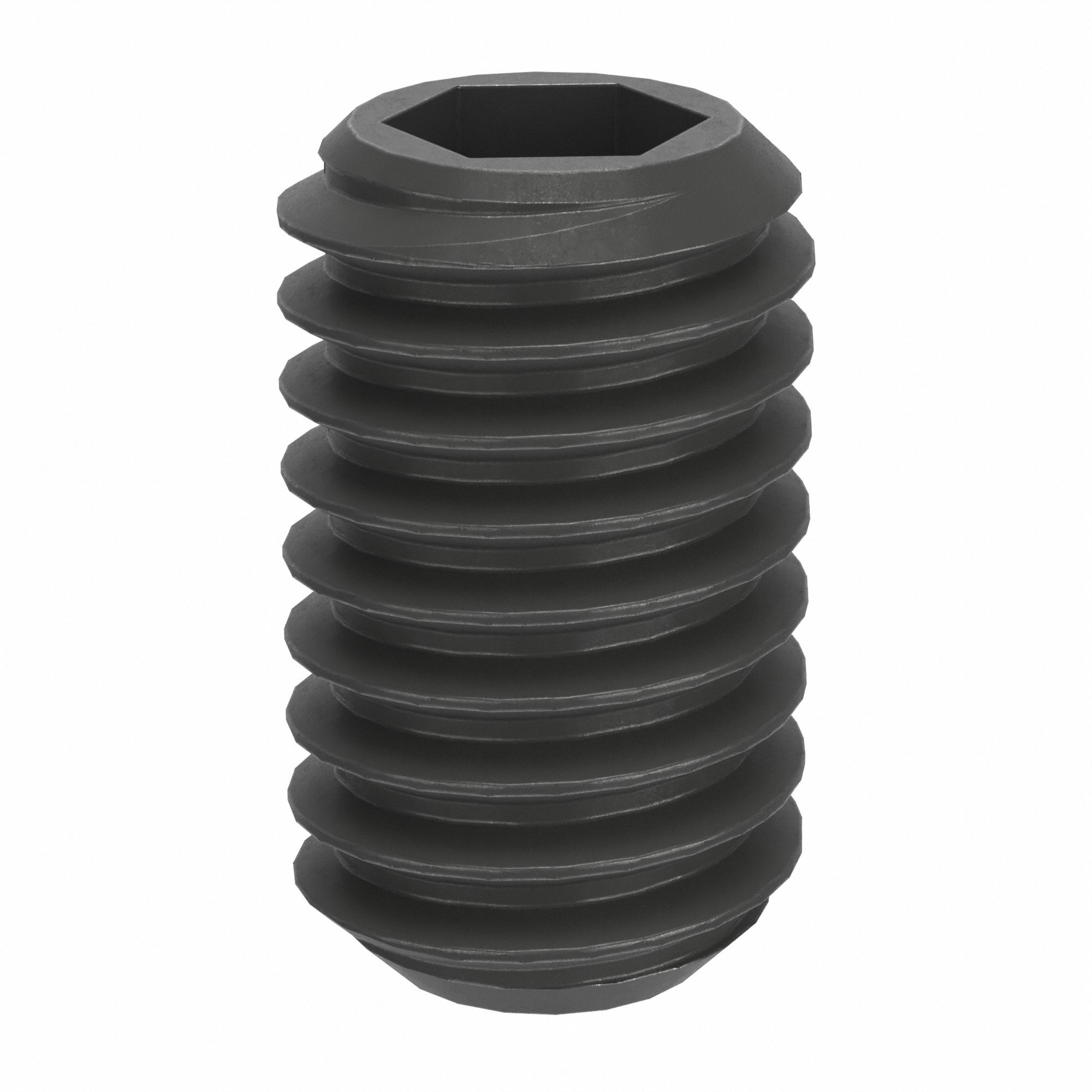 Socket Set Screw: M3 Thread Size, 5 mm Overall Lg, Flat pt, Steel, Black Oxide, Socket, 100 PK