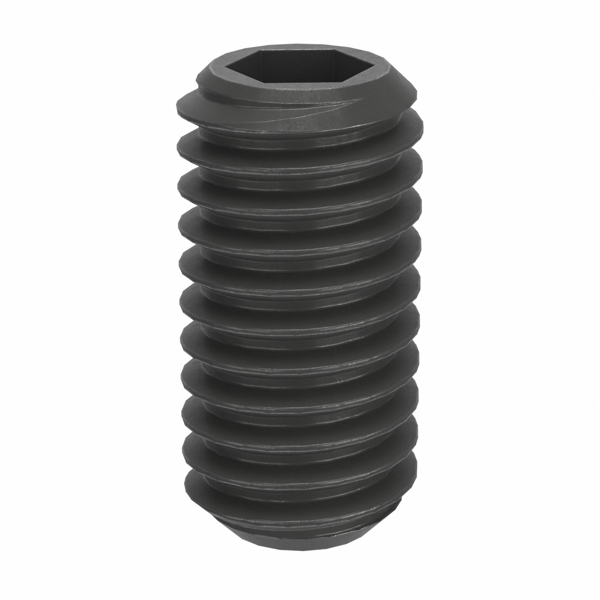 Socket Set Screw: M3 Thread Size, 6 mm Overall Lg, Flat pt, Steel, Black Oxide, Socket, 100 PK
