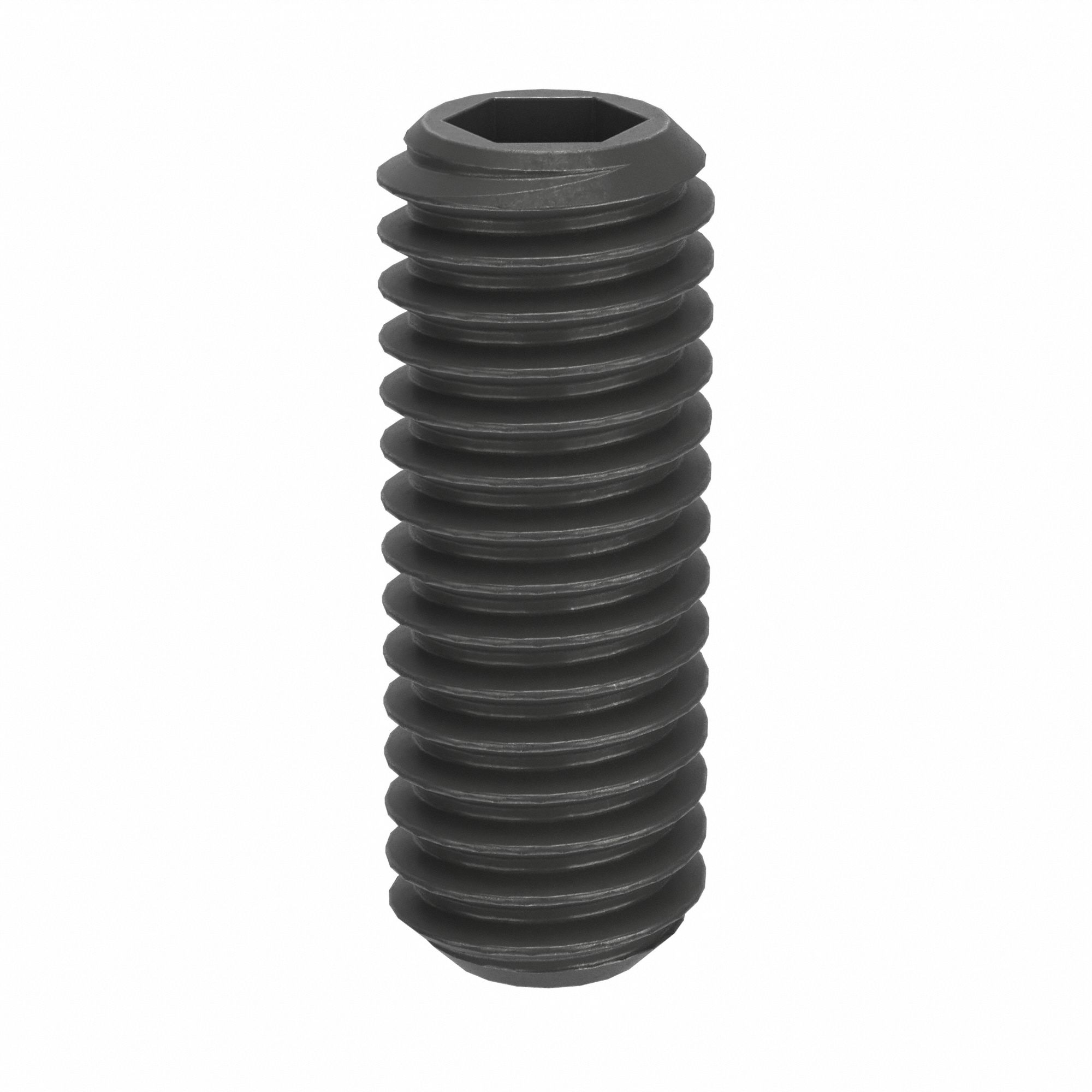 Socket Set Screw: M3 Thread Size, 8 mm Overall Lg, Flat pt, Steel, Black Oxide, Socket, 100 PK
