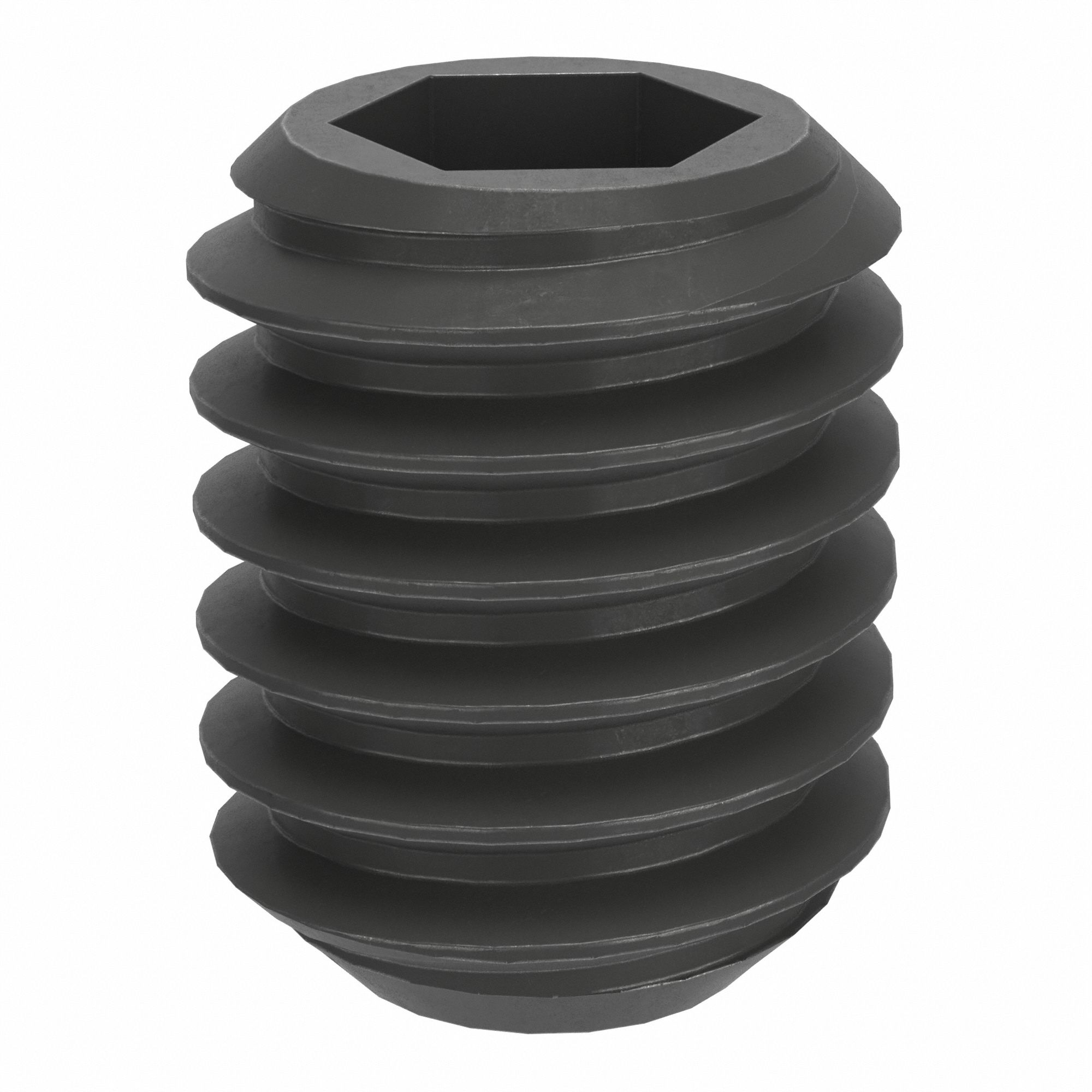 Socket Set Screw: M4 Thread Size, 5 mm Overall Lg, Flat pt, Steel, Black Oxide, Socket, 100 PK