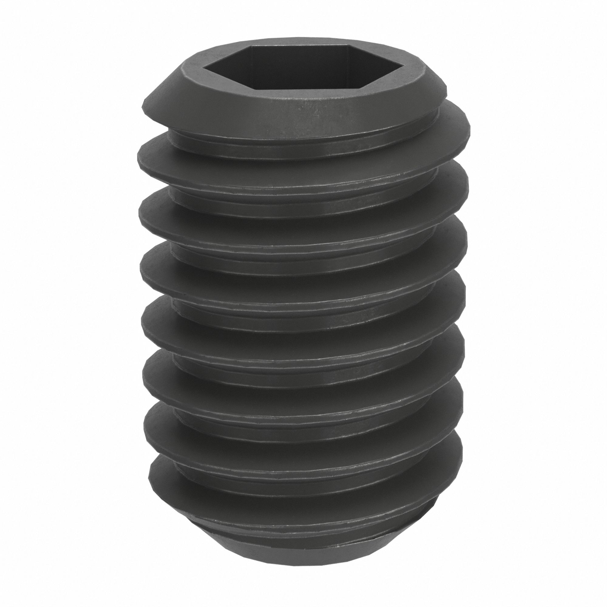 Socket Set Screw: M4 Thread Size, 6 mm Overall Lg, Flat pt, Steel, Black Oxide, Socket, 100 PK