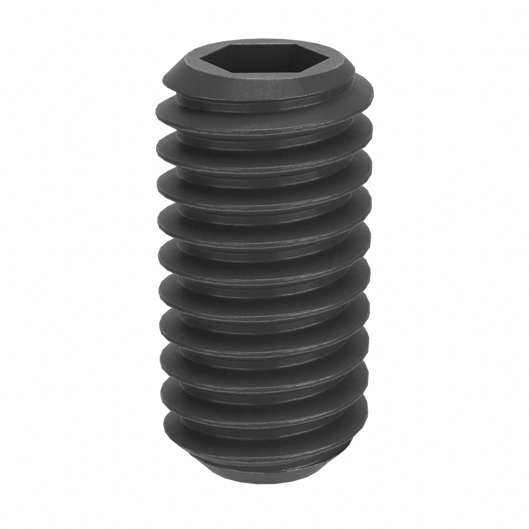 SOCKET SET SCREW, M4 THREAD, 8MM OVERALL L, FLAT POINT, STEEL, BLACK OXIDE, SOCKET, 100 PK