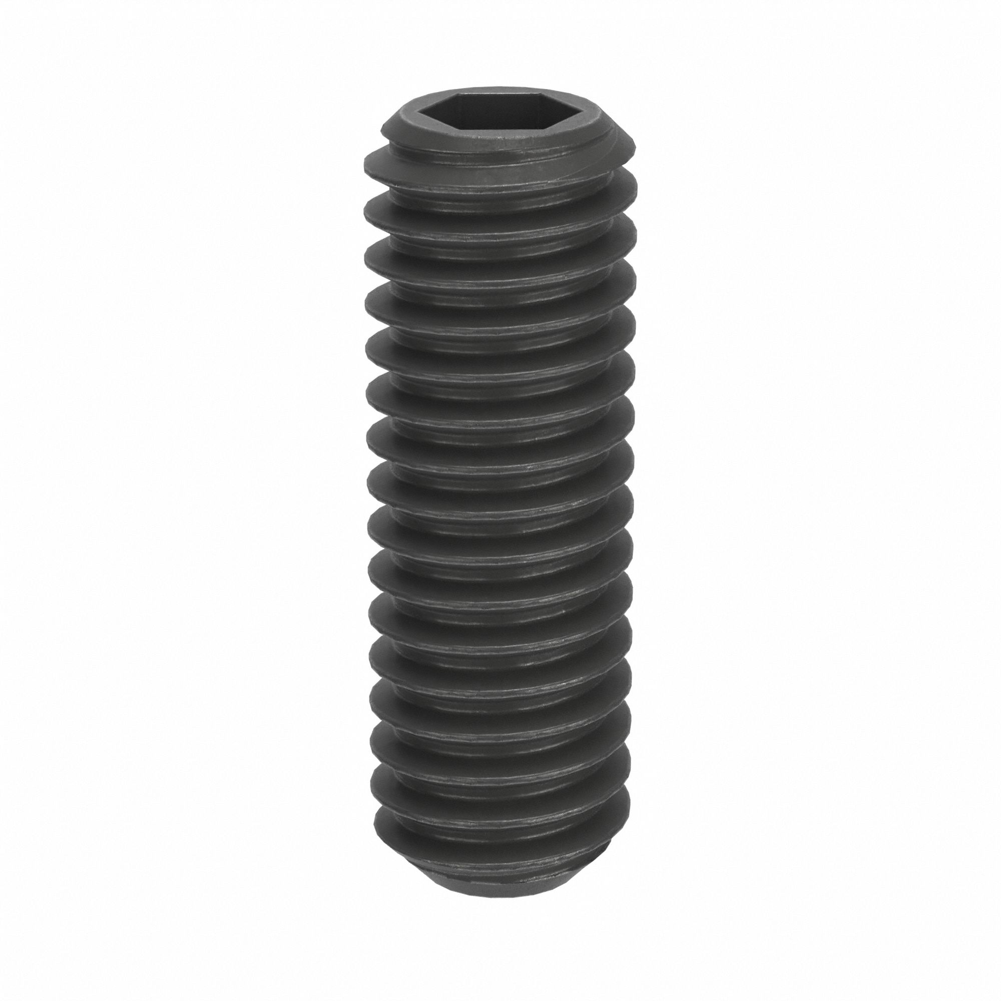 Socket Set Screw: M4 Thread Size, 12 mm Overall Lg, Flat pt, Steel, Black Oxide, Socket, 100 PK