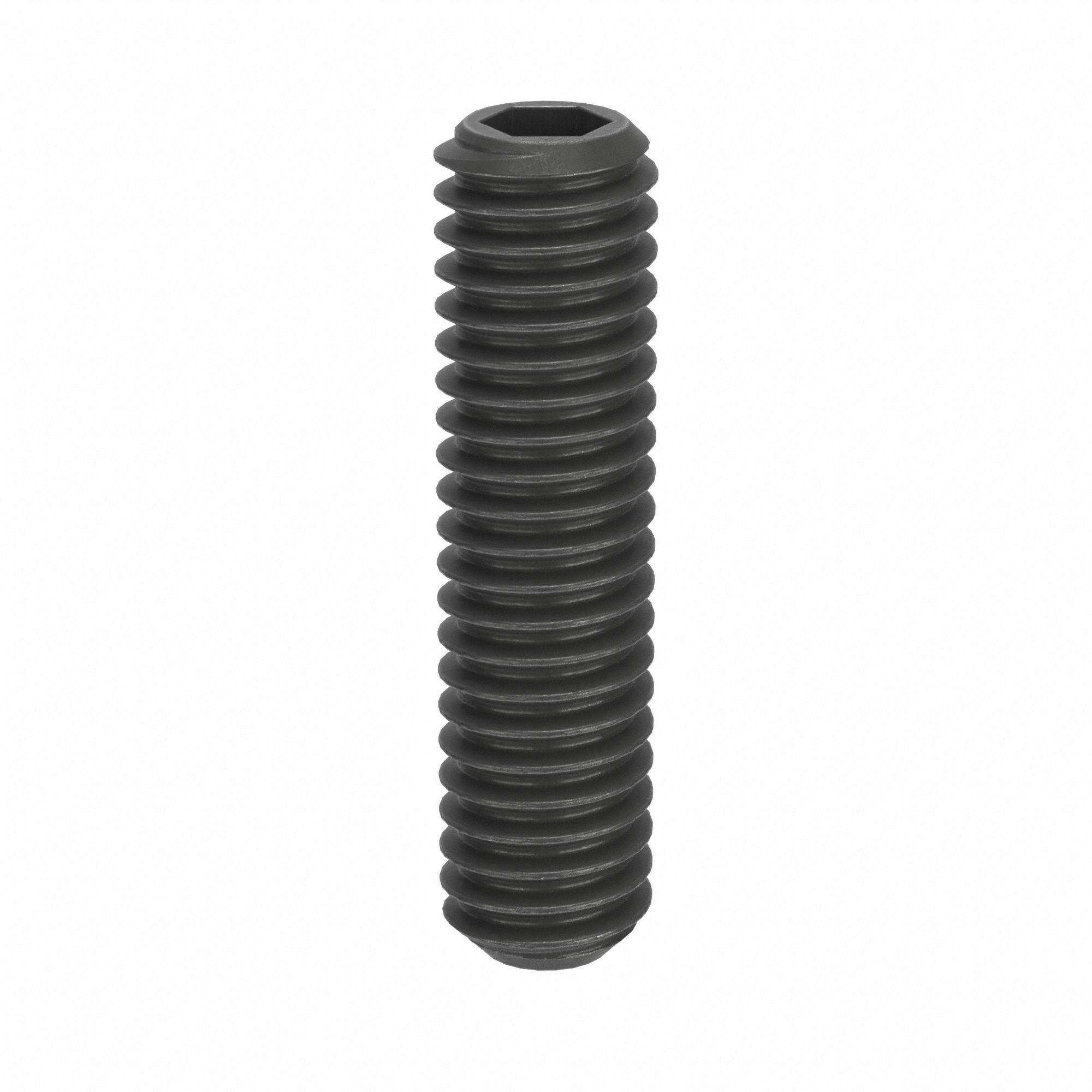 Socket Set Screw: M4 Thread Size, 16 mm Overall Lg, Flat pt, Steel, Black Oxide, Socket, 100 PK