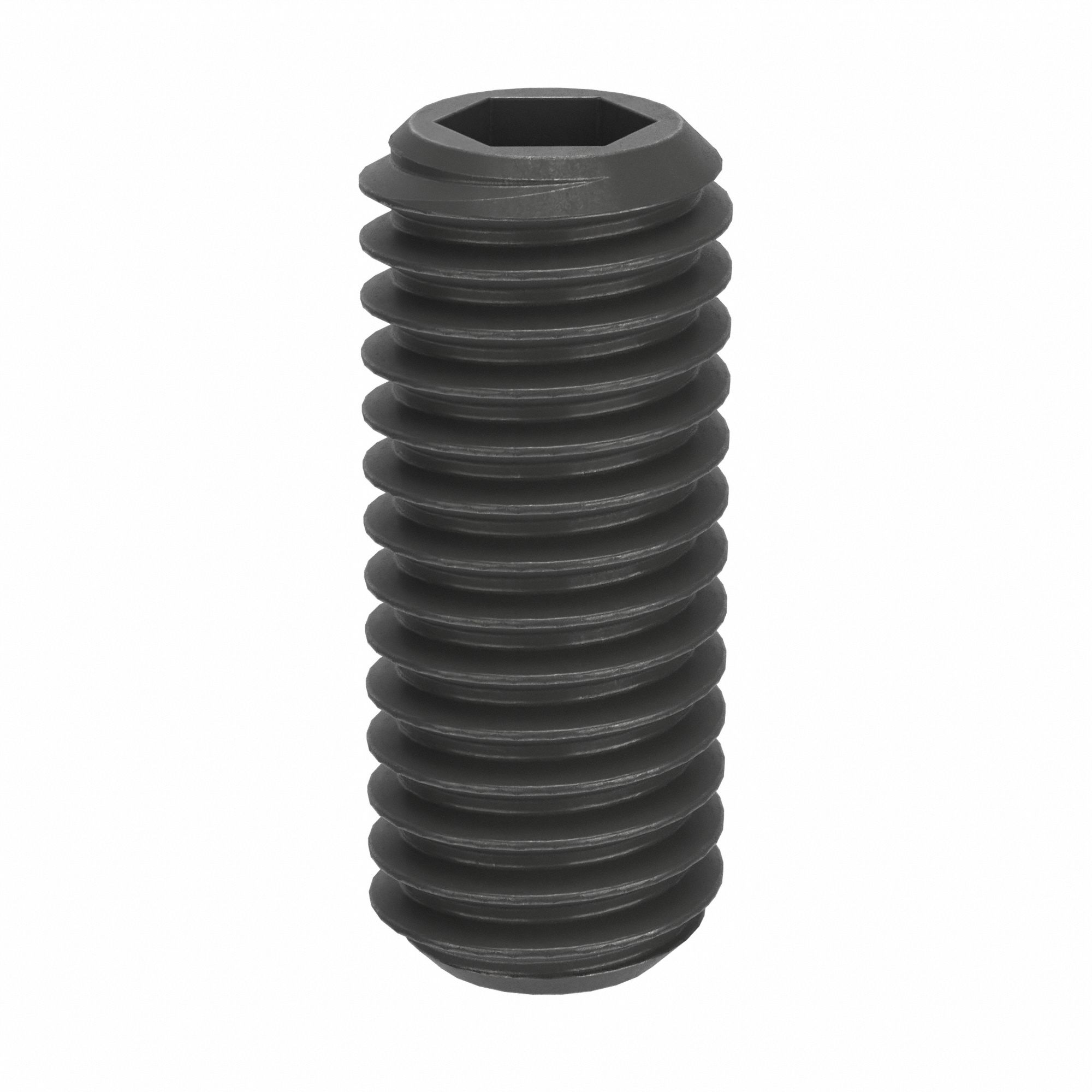 Socket Set Screw: M5 Thread Size, 12 mm Overall Lg, Flat pt, Steel, Black Oxide, Socket, 100 PK