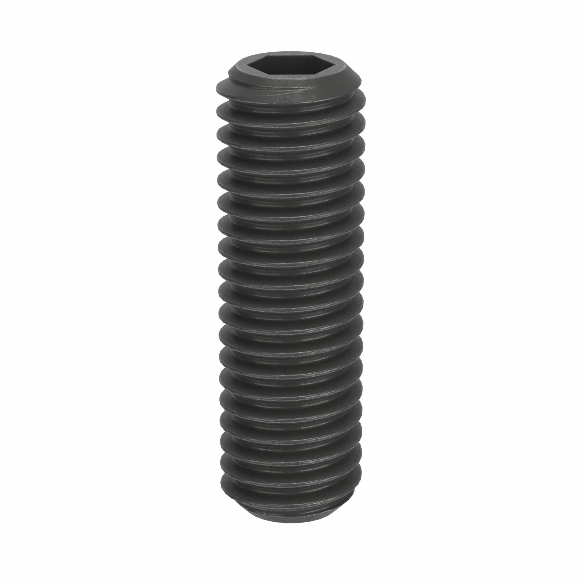 SOCKET SET SCREW, M5 THREAD, 16MM OVERALL L, FLAT POINT, STEEL, BLACK OXIDE, SOCKET, 100 PK