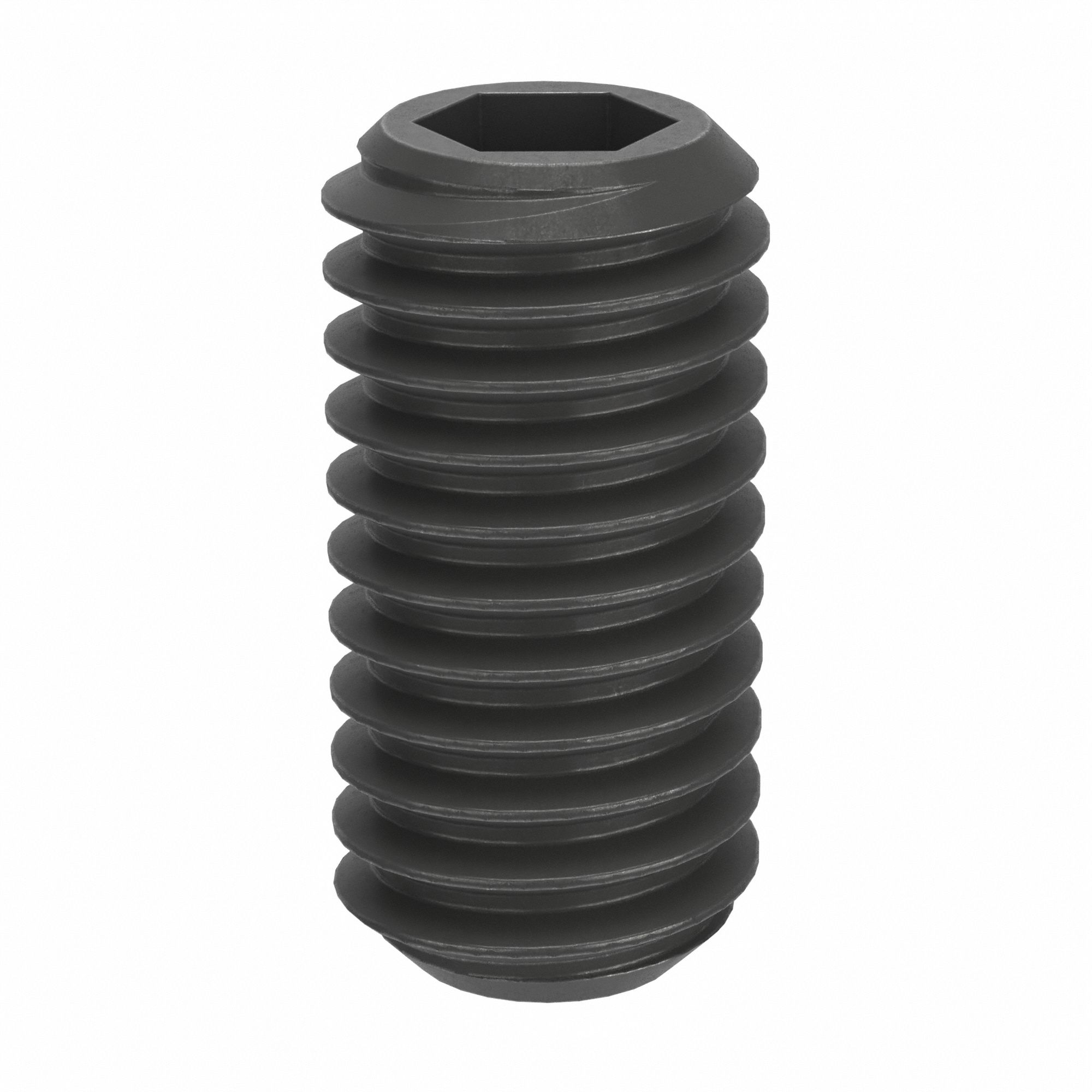 Socket Set Screw: M6 Thread Size, 12 mm Overall Lg, Flat pt, Steel, Black Oxide, Socket, 100 PK