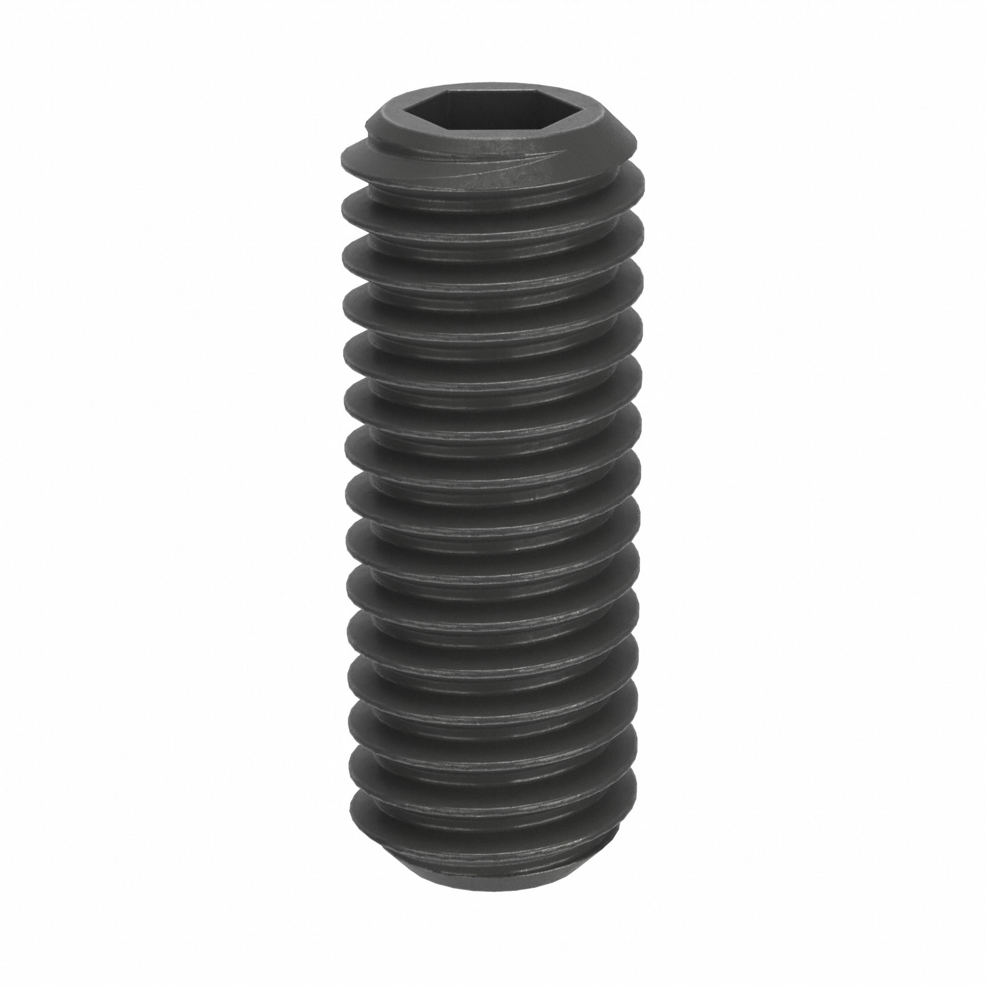 Socket Set Screw: M6 Thread Size, 16 mm Overall Lg, Flat pt, Steel, Black Oxide, Socket, 100 PK