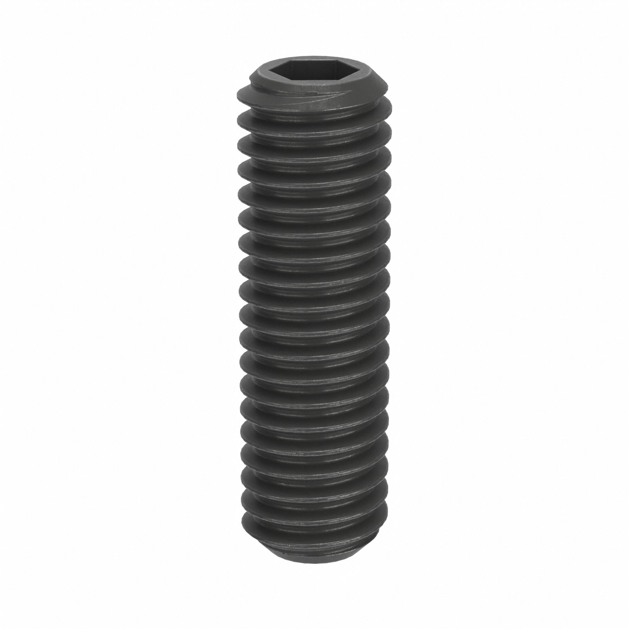Socket Set Screw: M6 Thread Size, 20 mm Overall Lg, Flat pt, Steel, Black Oxide, Socket, 25 PK