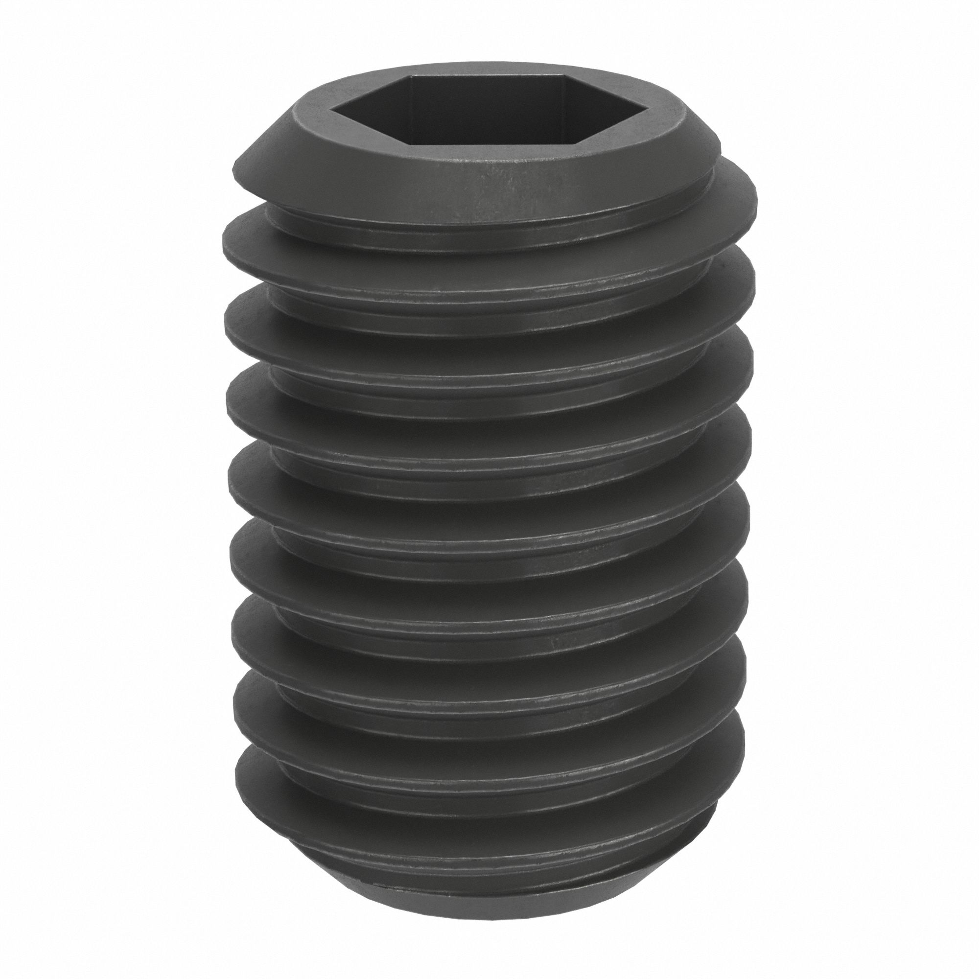 Socket Set Screw: M8 Thread Size, 12 mm Overall Lg, Flat pt, Steel, Black Oxide, Socket, 100 PK