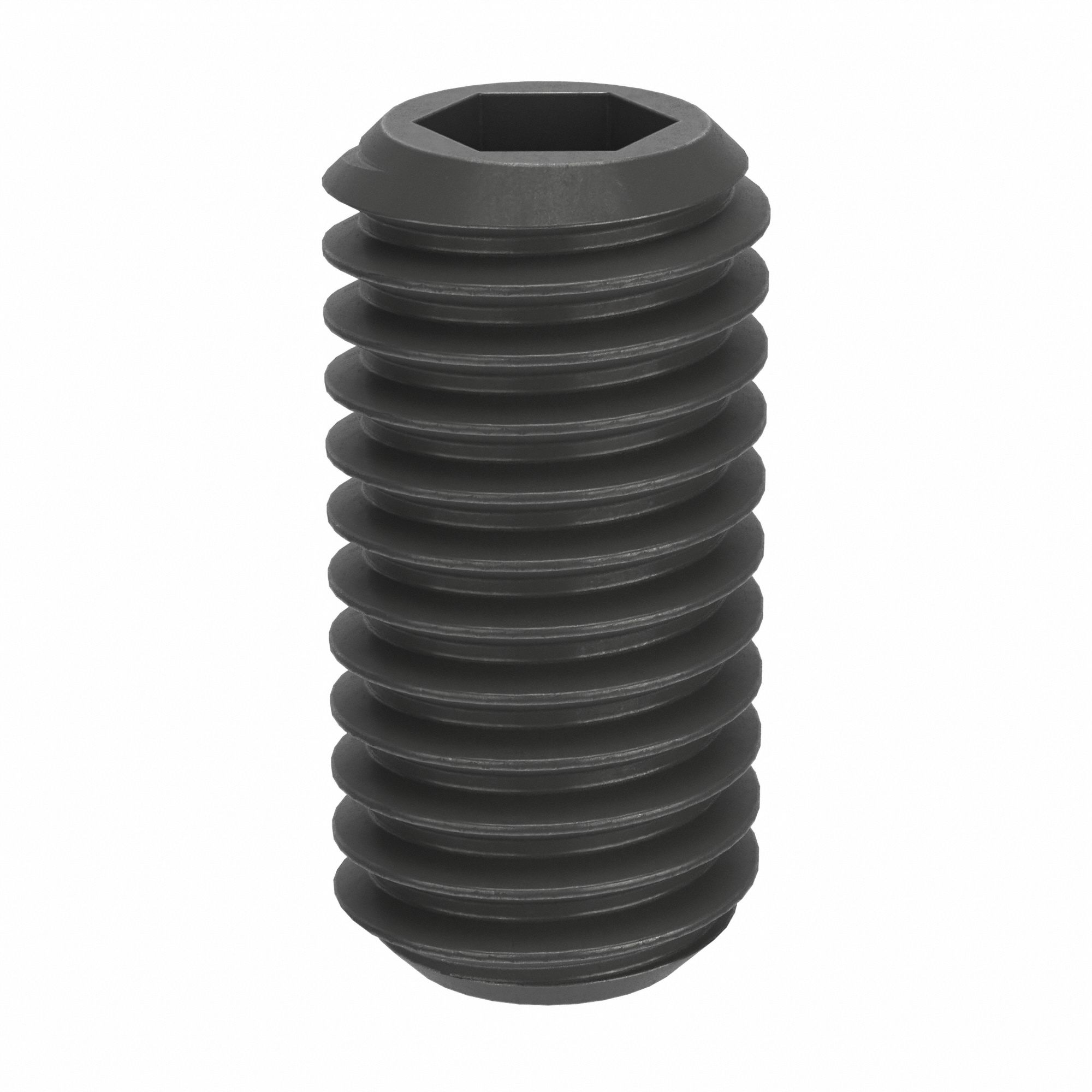Socket Set Screw: M8 Thread Size, 16 mm Overall Lg, Flat pt, Steel, Black Oxide, Socket, 100 PK