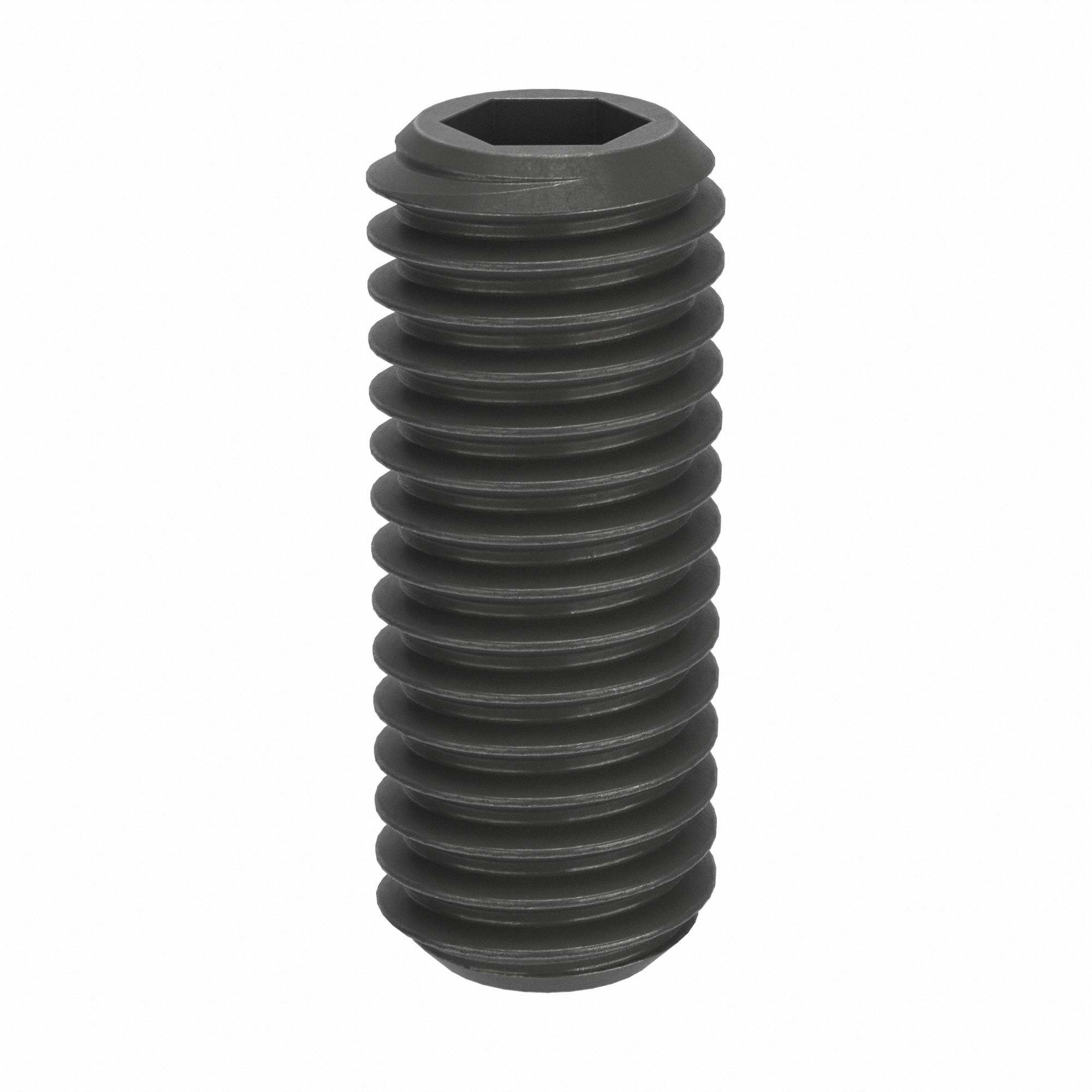 Socket Set Screw: M8 Thread Size, 20 mm Overall Lg, Flat pt, Steel, Black Oxide, Socket, 25 PK